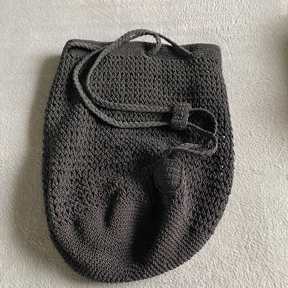 2000s Xhilaration Black Woven Hobo Sack Backpack